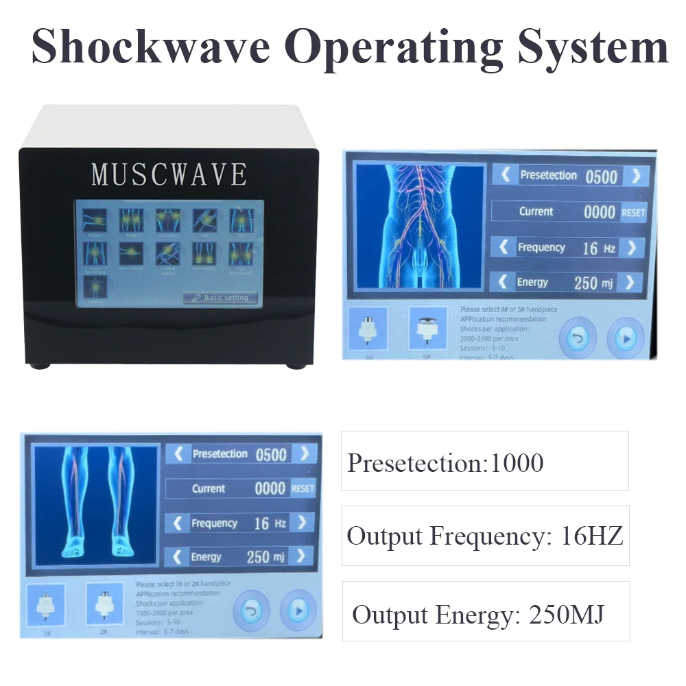 חדש 250mj Shockwave טיפול המכונה המותניים בחזרה הקלה כאב מקצועי גל הלם אד טיפול פיזיותרפיה הגוף לעיסוי - 2