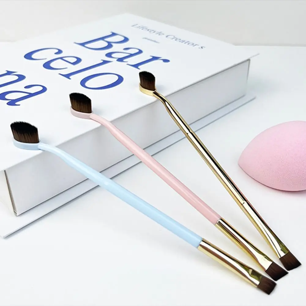 חדש יצירתי רב תכליתי מברשת שיניים צורה דו-ראשי מברשת איפור הגבה מברשת קרן מברשת איפור נשים כלים - 0