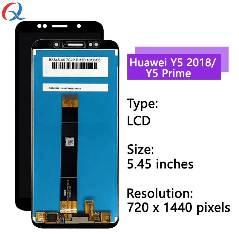 טלפון נייד צגי lcd עבור Huawei Y5 2018 מסך החלפת pantalla עבור huawei Y5 2018 lcd ercan Y5 2018 תצוגה - 1