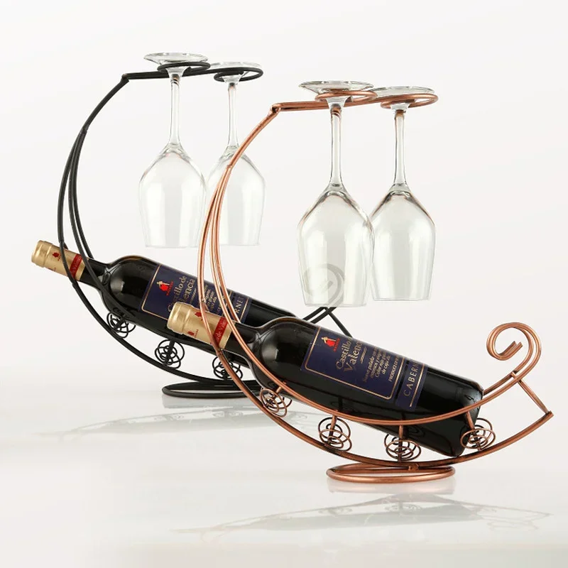 יצירתי מתכת היינות תלוי כוס יין בעל הבר לעמוד סוגר דוכן תצוגה סוגר עיצוב יין אביזרים הביתה בר - 0