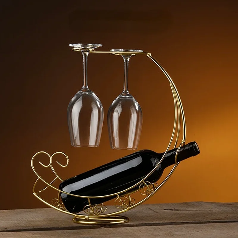יצירתי מתכת היינות תלוי כוס יין בעל הבר לעמוד סוגר דוכן תצוגה סוגר עיצוב יין אביזרים הביתה בר - 1
