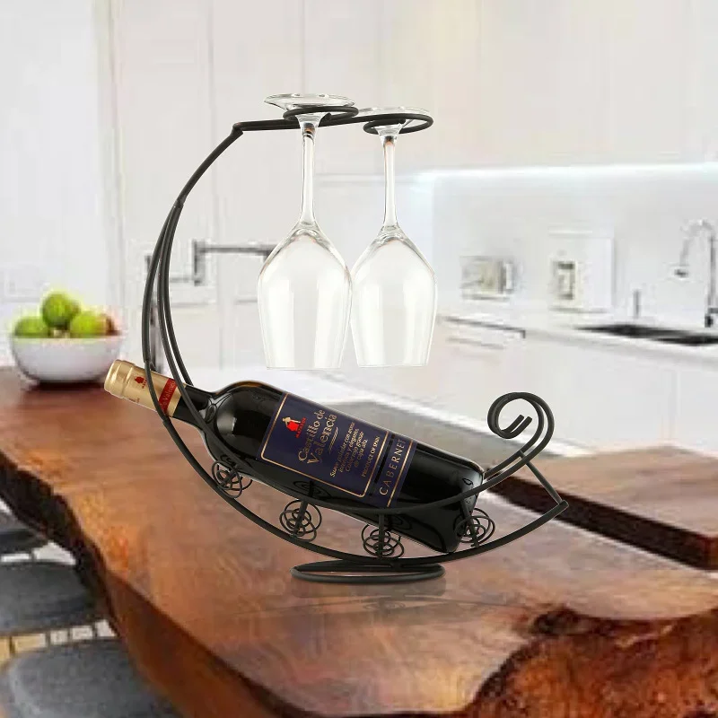יצירתי מתכת היינות תלוי כוס יין בעל הבר לעמוד סוגר דוכן תצוגה סוגר עיצוב יין אביזרים הביתה בר - 2