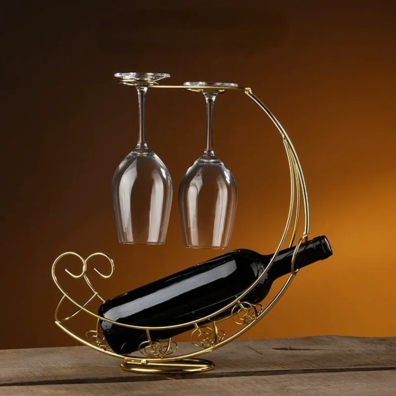 יצירתי מתכת היינות תלוי כוס יין בעל הבר לעמוד סוגר דוכן תצוגה סוגר עיצוב יין אביזרים הביתה בר - 3