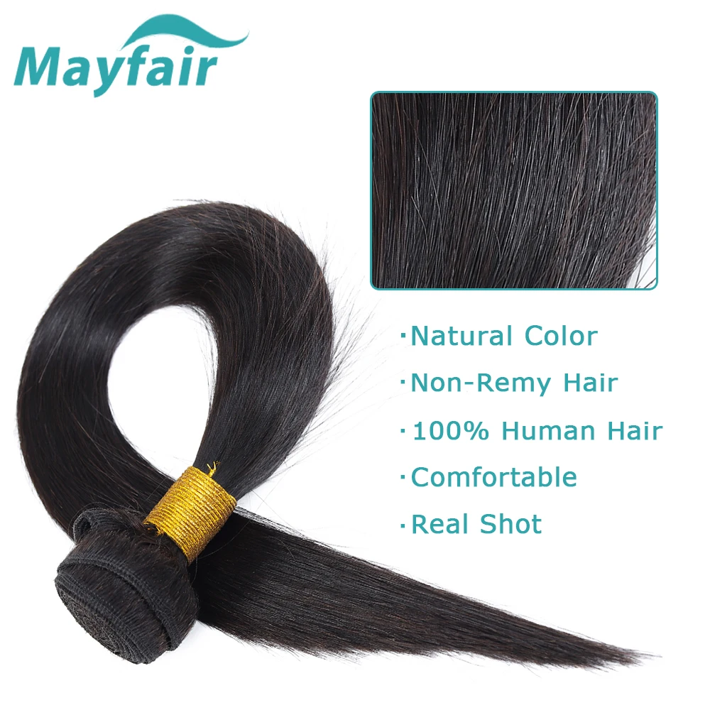 ישר ברזילאי שיער 3 חבילות כיתה 12א מעובד ישר תוספות שיער אדם טבעי שחור זולים ברזילאית השיער - 5