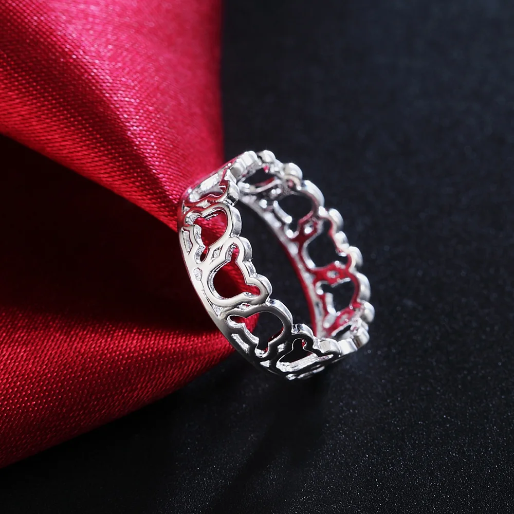 כסף סטרלינג 925 פשוטה מיקי הטבעת לנשים אופנה חתונה, מסיבת אירוסין, מתנה קסם תכשיטים - 1