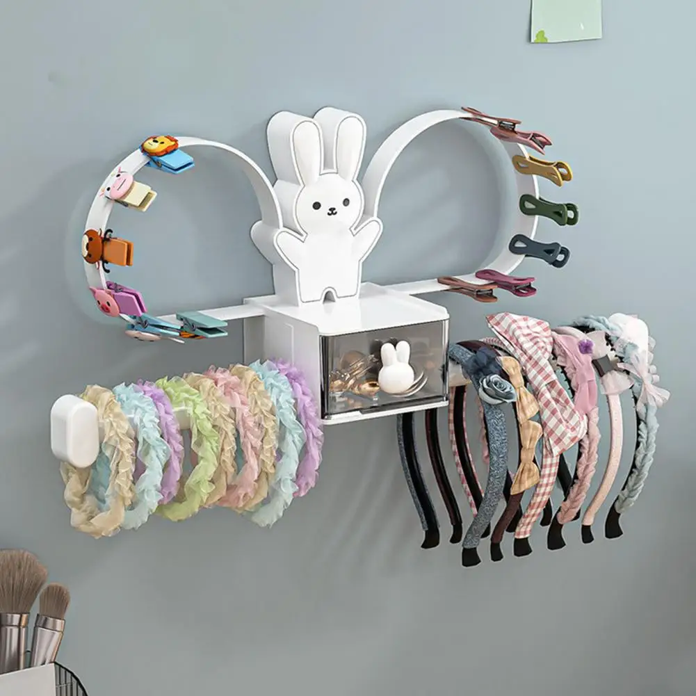 לא-תרגיל Hairband ארגונית רב שימושית קריקטורה ארנב שיער אביזרים מחזיק הקיר על Headbands עבור שירותים - 0