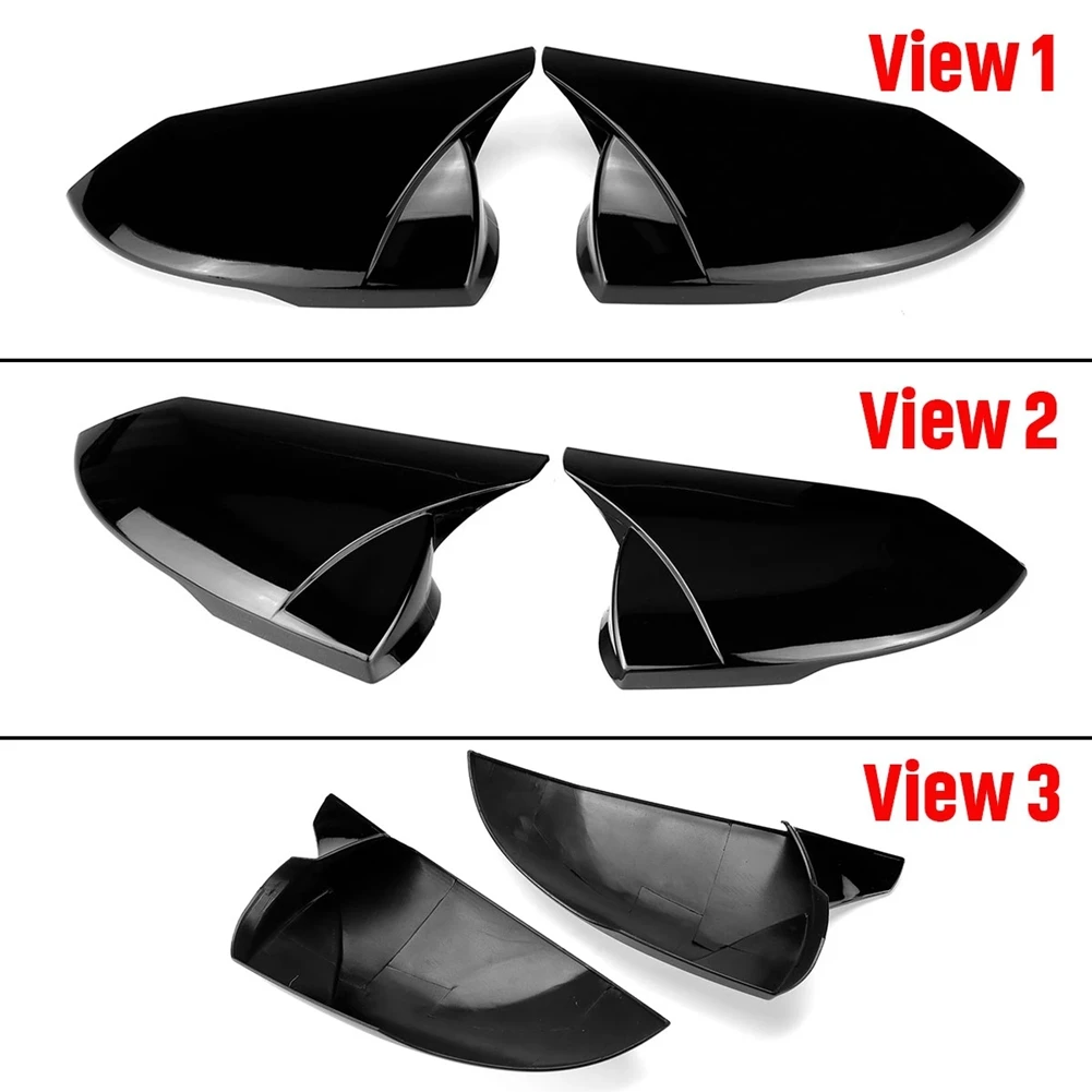 מ ' בסגנון מכונית שחור מבריק, מראה אחורית כיסוי לקצץ מסגרת המראה בצד כובעים עבור יונדאי Elantra 2021 - 2