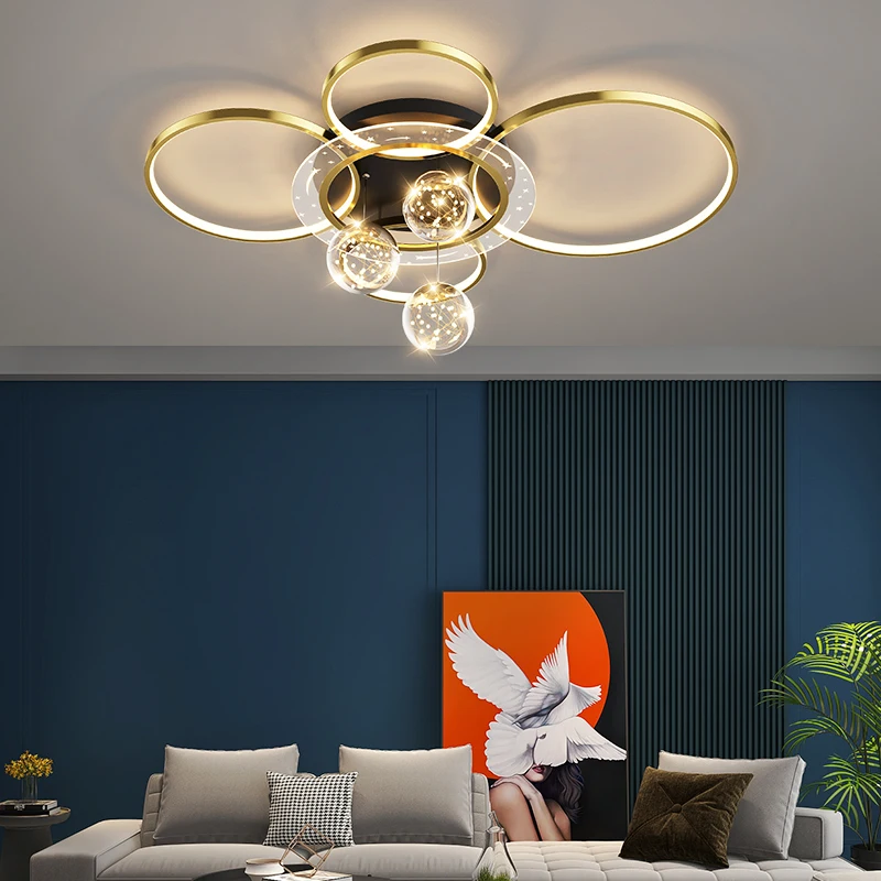 מודרני Gypsophila LED אורות התקרה טבעות מעגל מנורת תקרה חי האוכל חדר השינה דקורטיבי בכניסה Luminaire הברק עיצוב - 3