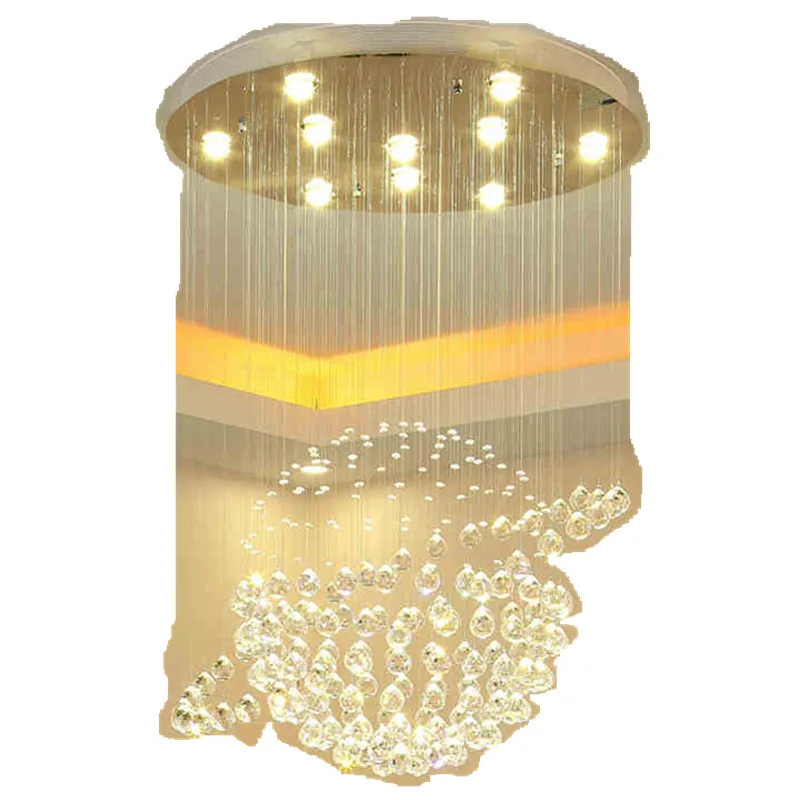 מודרני נברשת קריסטל עגול וילה מדרגות תליון אור יצירתי חדר האוכל תליון המנורה בסלון LED מנורת גלובוס nordi - 4
