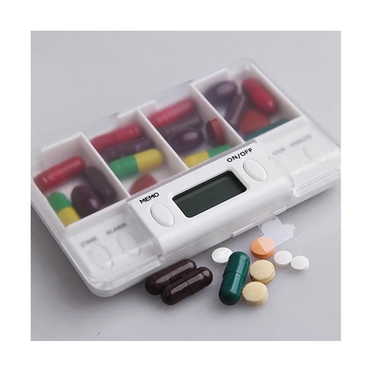 מכונת התרופות מיכל שעון מעורר לוקח תרופה תזכורת חכם אישי הגלולה מכולות קופסת גלולות התרופות - 5
