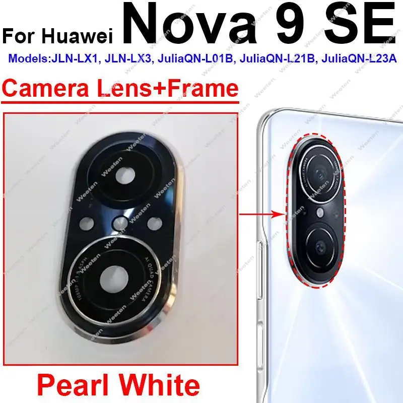 מצלמה אחורית עדשת זכוכית עם כיסוי עבור Huawei נובה 9 סה 9SE מאחור עדשת מצלמה כיסוי זכוכית מדבקה חלקים - 0