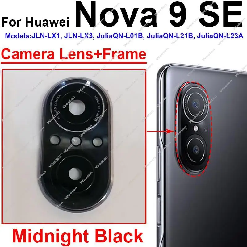 מצלמה אחורית עדשת זכוכית עם כיסוי עבור Huawei נובה 9 סה 9SE מאחור עדשת מצלמה כיסוי זכוכית מדבקה חלקים - 1