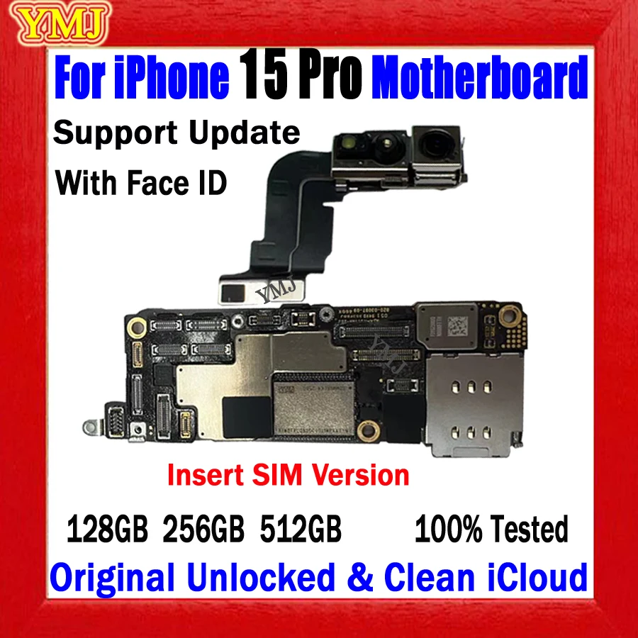 משלוח חינם תמיכה עדכון לוח אם לאייפון 15 PRO מקס 128gb/256gb Mainboard נקי Icloud לוח האם המקורי לבטל את הנעילה - 1