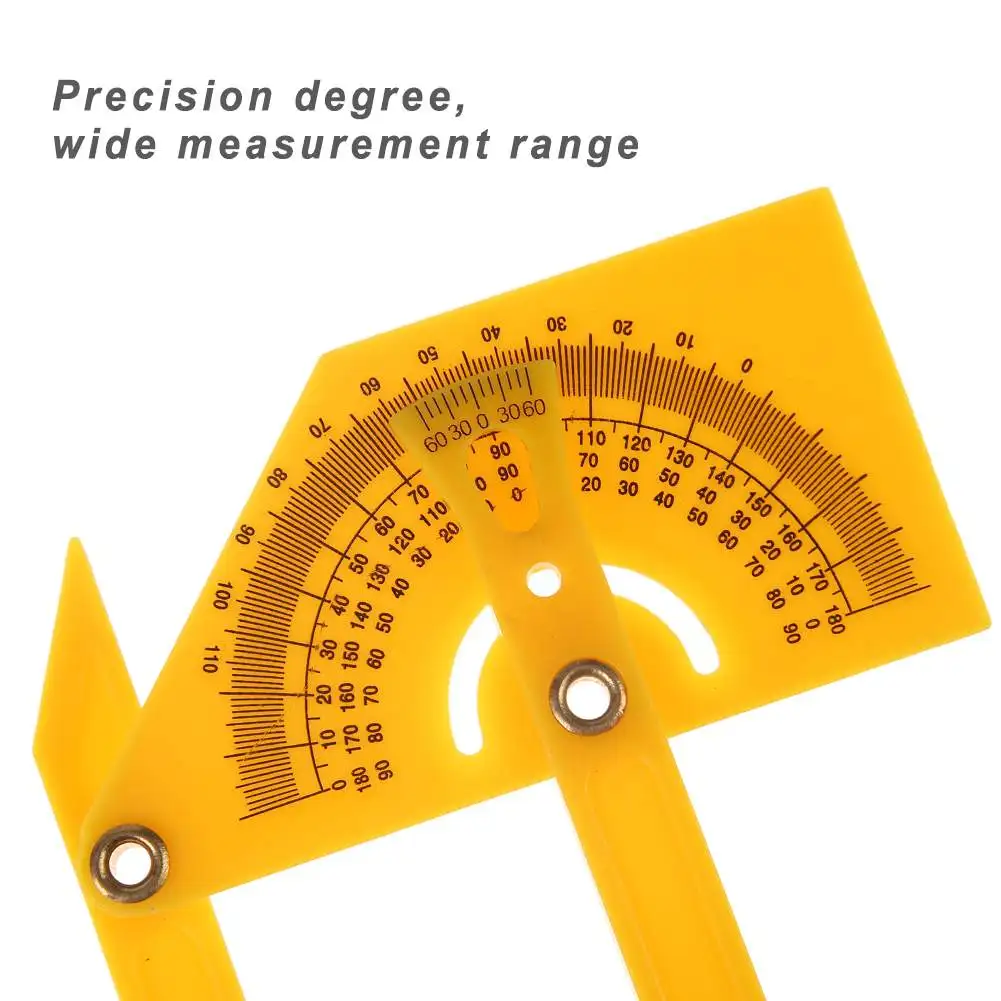 נגרות כלי מדידה מד זוית מד שליט מדויק 0° ל-180° בחוץ בפנים מאתר זווית פלסטיק מד קרפיון. - 5