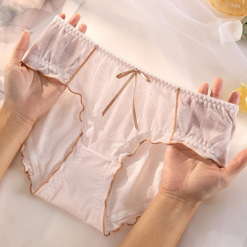 נשים תחתונים, גרביונים סקסיים, תחתוני תחרה אופנה קשת תחתונים בתוספת גודל המותניים בנות'Underpants נקבה תחתונה סקס, הלבשה תחתונה figi - 4