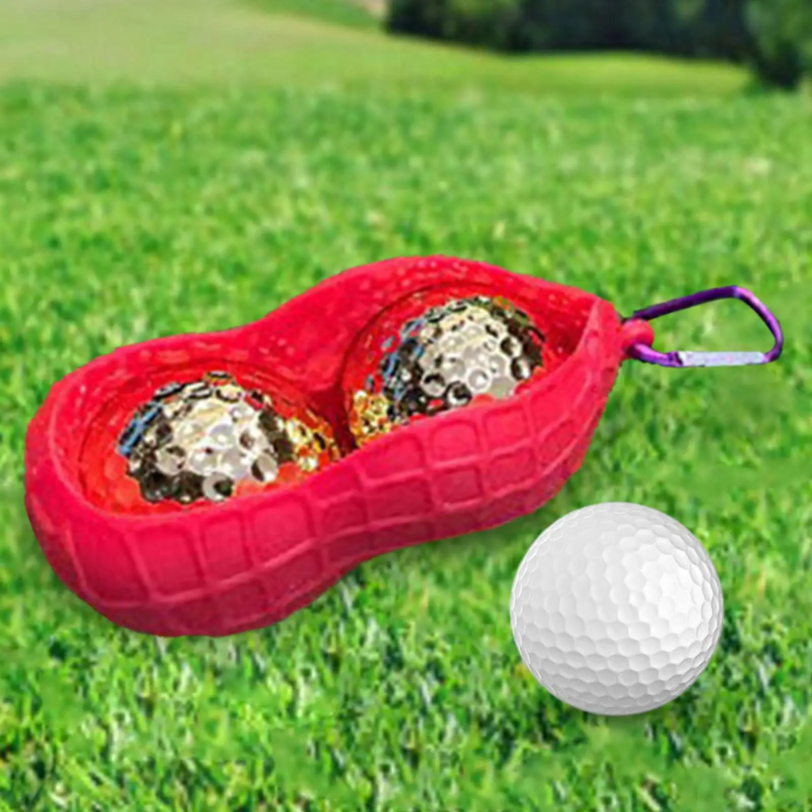 סיליקון כדור גולף מחזיק כפול חורים כדור גולף כיסוי קל מצורף תיק עם וו נייד נושא הכדור שרוול אביזרים - 1