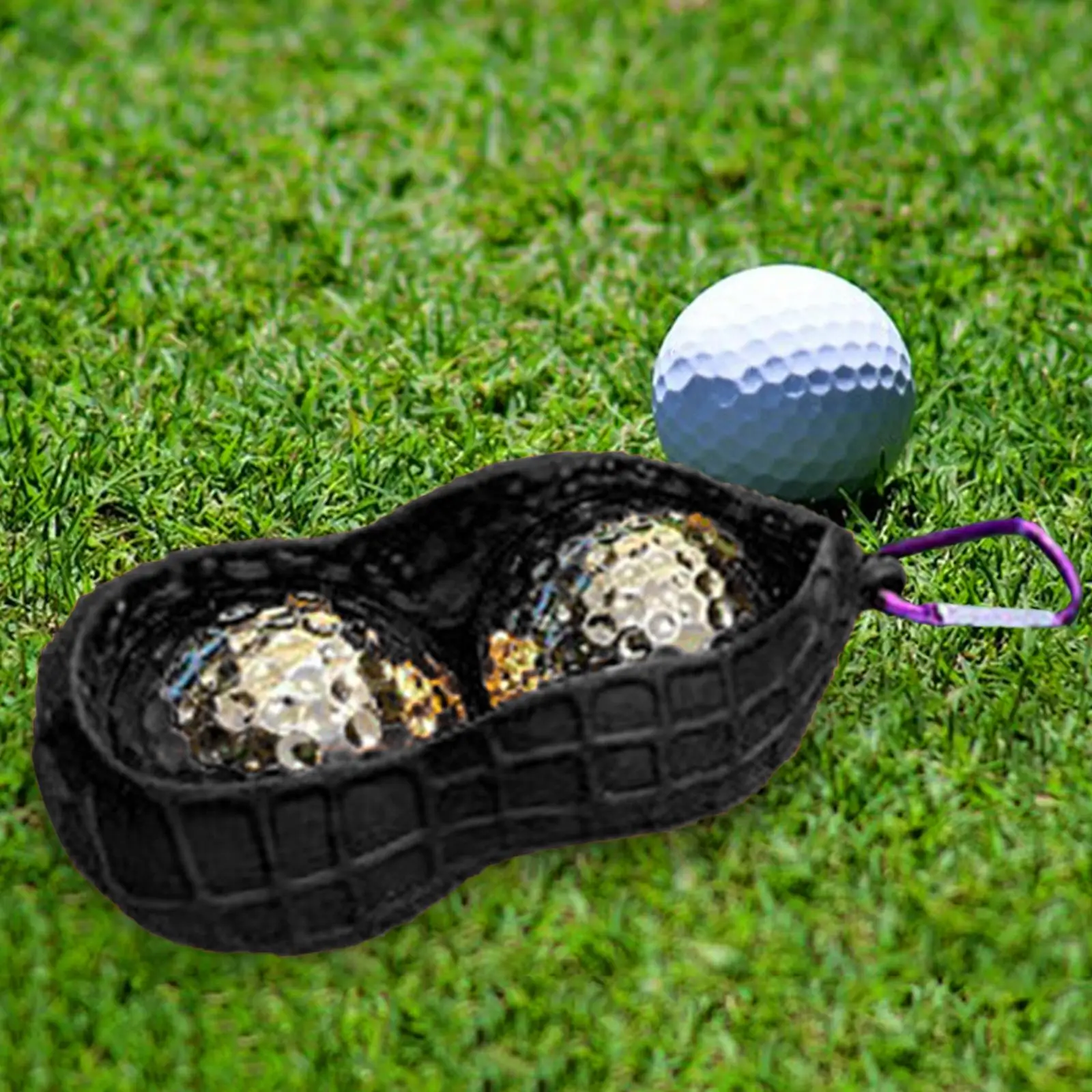 סיליקון כדור גולף מחזיק כפול חורים כדור גולף כיסוי קל מצורף תיק עם וו נייד נושא הכדור שרוול אביזרים - 2