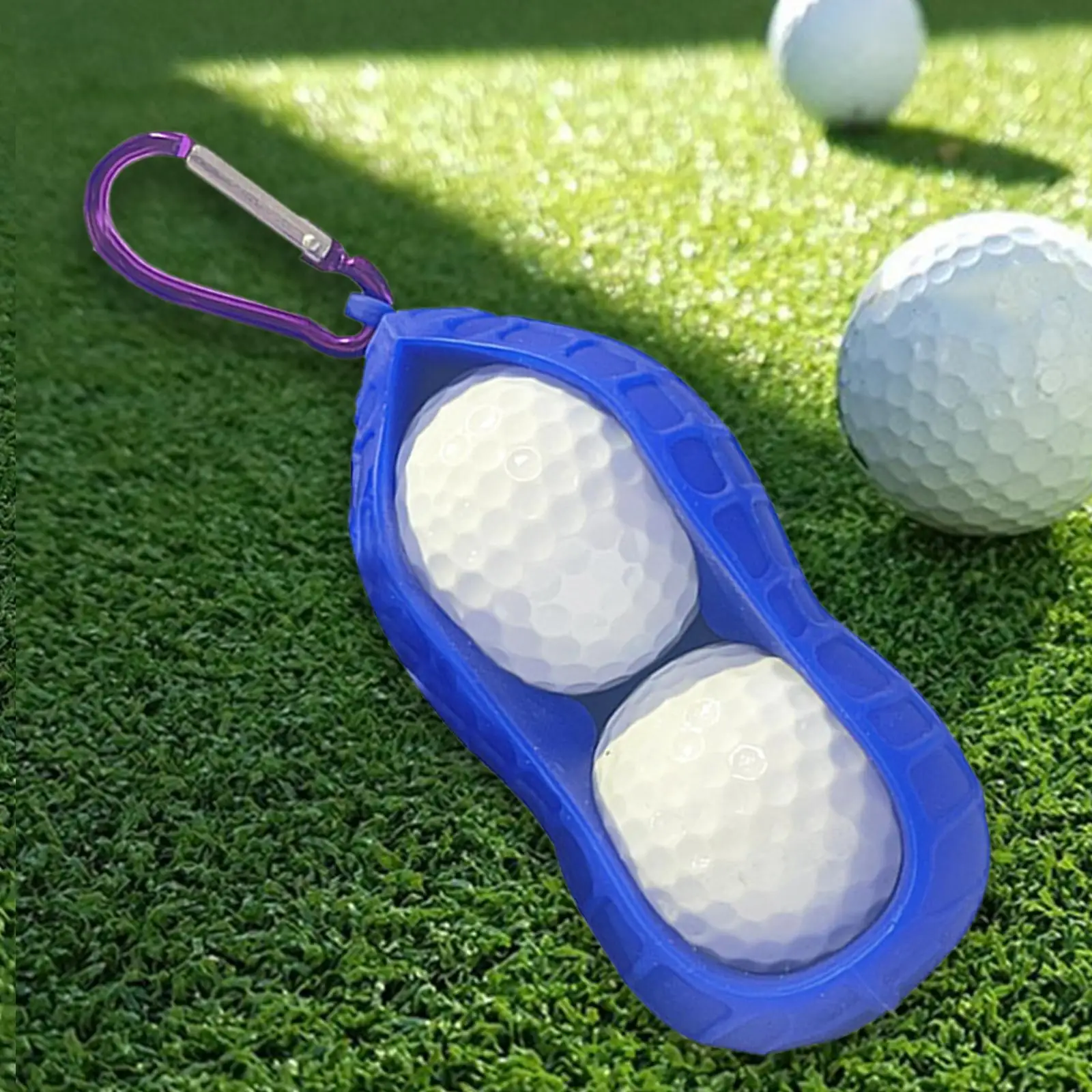 סיליקון כדור גולף מחזיק כפול חורים כדור גולף כיסוי קל מצורף תיק עם וו נייד נושא הכדור שרוול אביזרים - 4