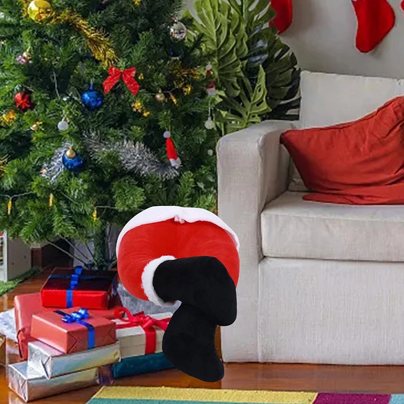 סנטה קלאוס רגליים עץ חג מולד קישוט קטיפה הדלת עיצוב סנטה קלאוס, שדון הרגל תפאורה חג המולד הבית תלויים קישוטים - 4