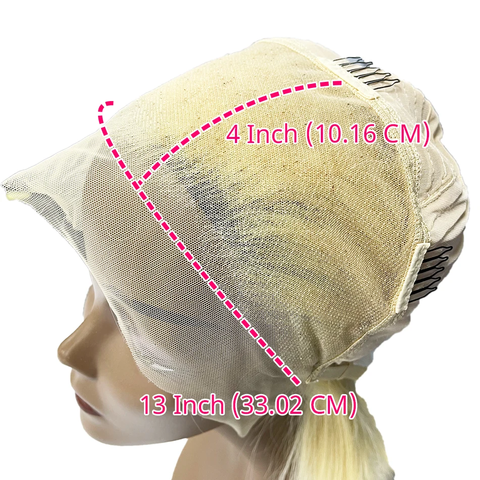 עמוק גל 13x4 הקדמי של תחרה פאה שיער אדם #613 בלונדינית תחרה קדמית פאות לנשים עם שיער אנושי Preplucked HD שקוף פאה תחרה - 5