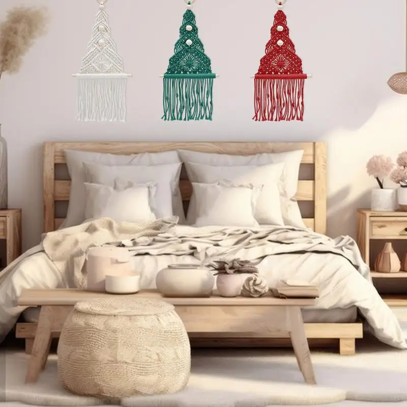 עץ חג המולד מקרמה Decors חג המולד עץ מקרמה תליון עם שרוך יצירתי מתנות סלון חדר שינה חדר ילדים - 1