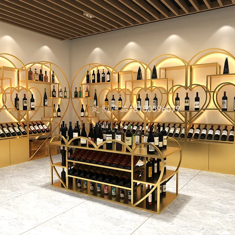 פאר מודרני יין בעל קומבי זהב אנכי בר אחסון ארגונית היינות הסלון פורטה Bottiglie יין בר קישוט - 1