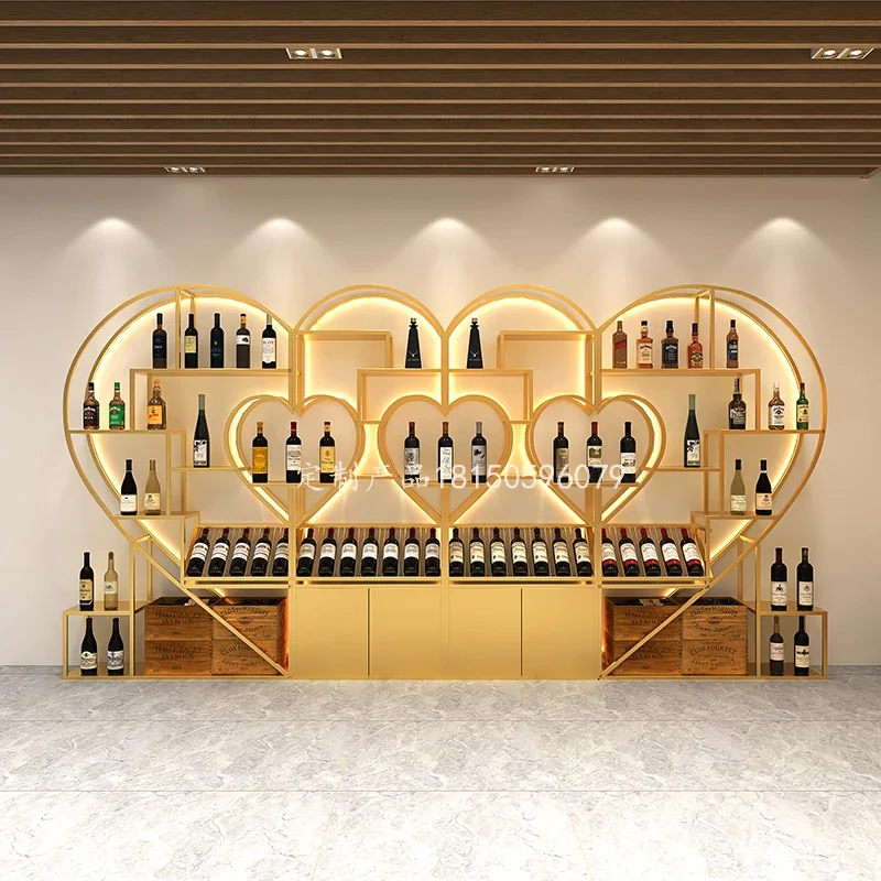פאר מודרני יין בעל קומבי זהב אנכי בר אחסון ארגונית היינות הסלון פורטה Bottiglie יין בר קישוט - 2