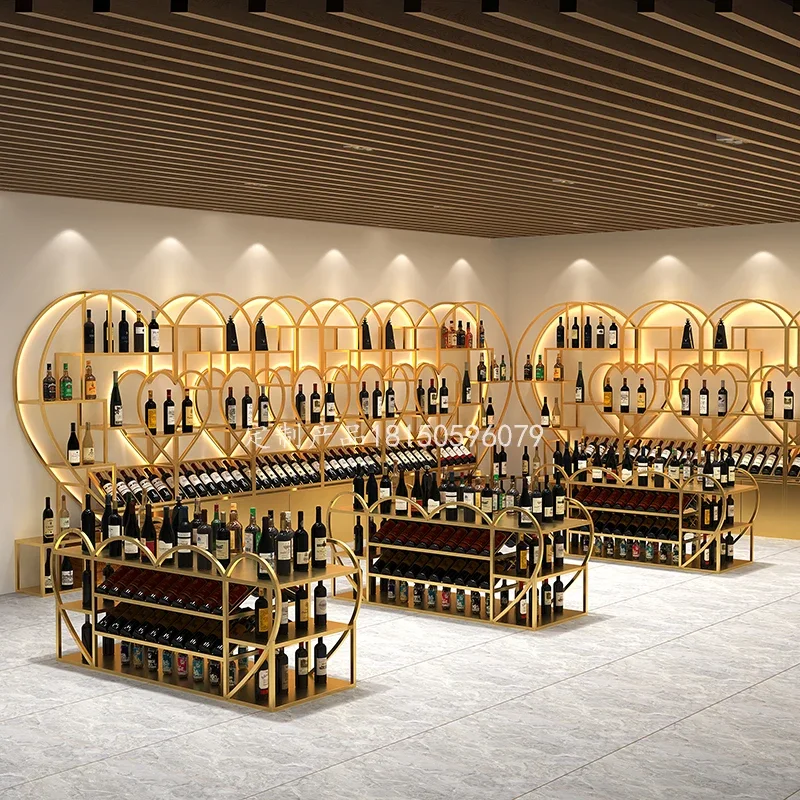 פאר מודרני יין בעל קומבי זהב אנכי בר אחסון ארגונית היינות הסלון פורטה Bottiglie יין בר קישוט - 3