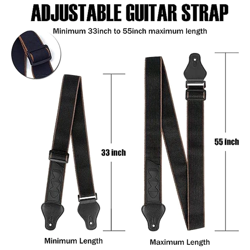 פולק גיטרה חשמלית גיטרה בס טהור כותנה רצועת עם Headstock לבחור קל לשימוש - 4