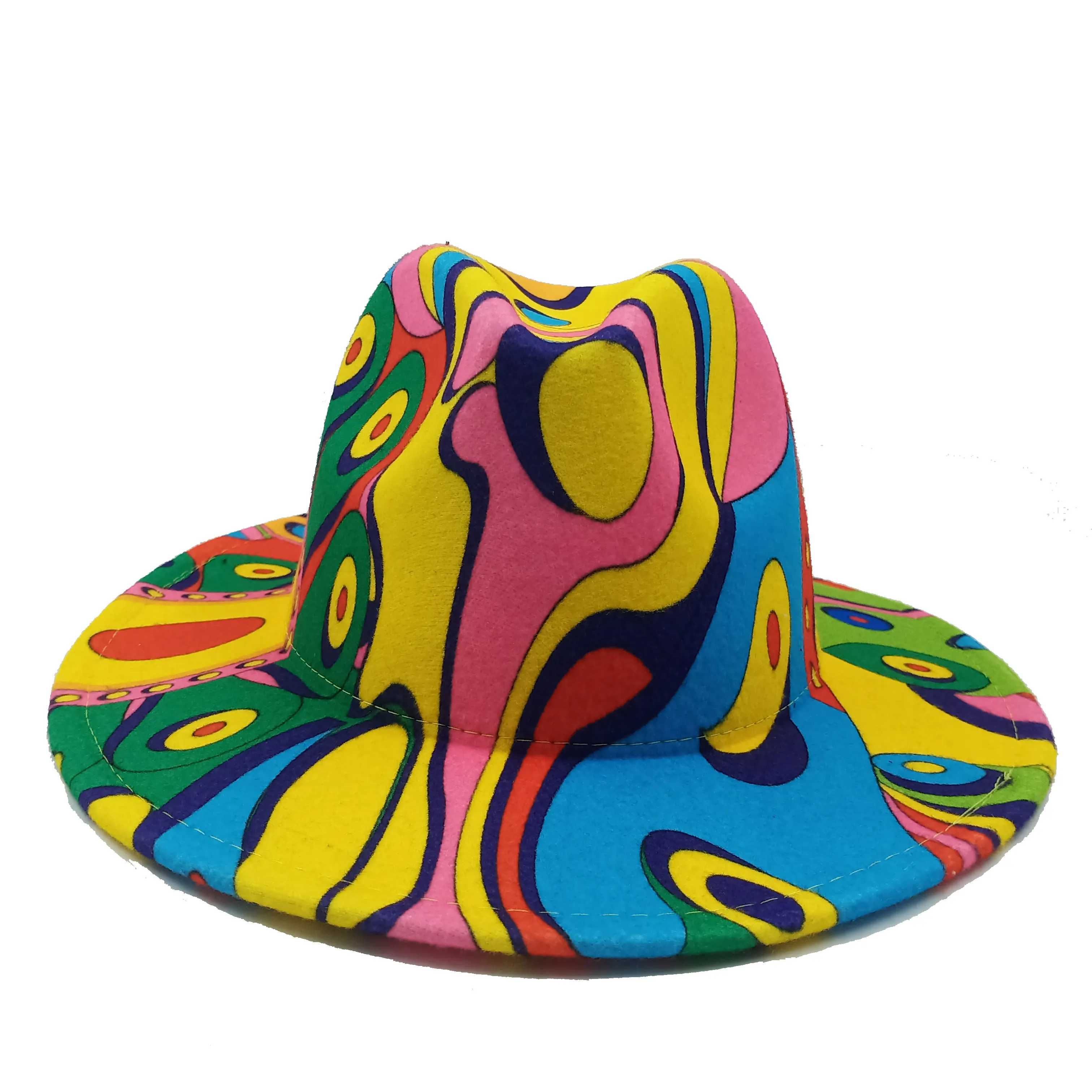 פשוט המגבעת גברים ונשים גדול שוליים אופנה כובע שטוח שוליים כובע פדורה hat האביב החדש הסוואה צמר כובע ג ' אז - 2