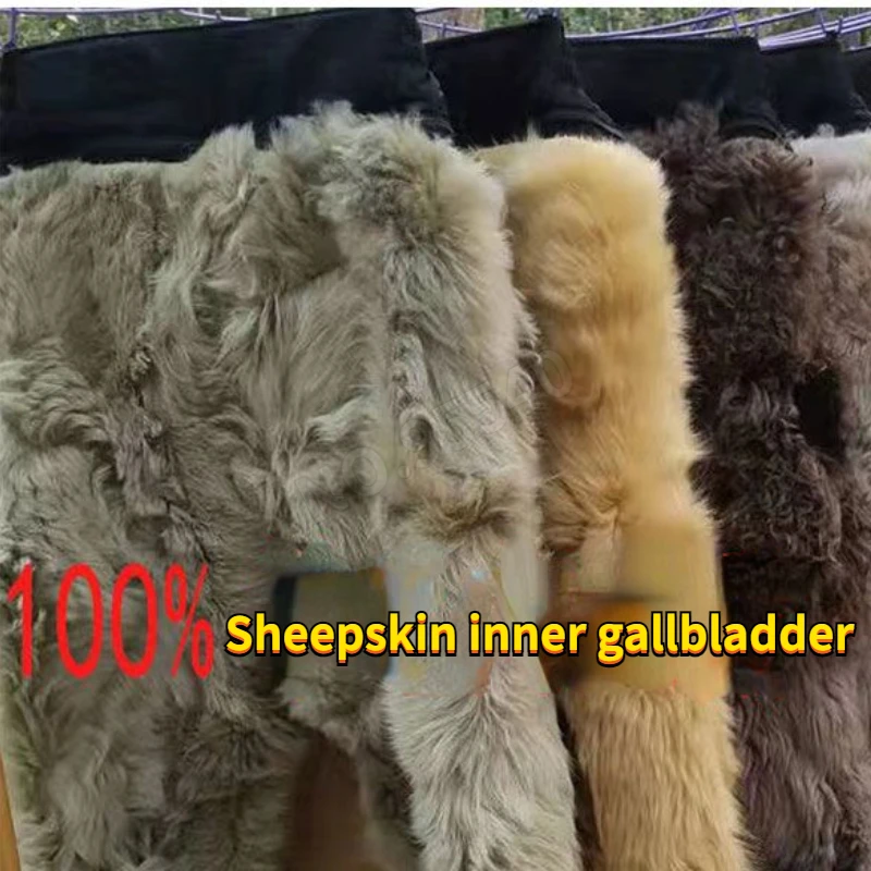 צמר כותנה מכנסיים קר עמיד חם כבש מכנסי עור כבש צמר משולב תחתונים בחורף צמר גפן החליפה 100kg יכולה ללבוש. - 1
