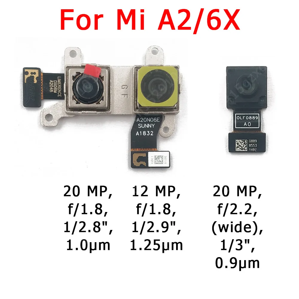 קדמי ואחוריים מצלמה אחורית עבור Xiaomi Mi A2 6X הראשי מול המצלמה מודול להגמיש כבלים החלפת חלקי חילוף - 0