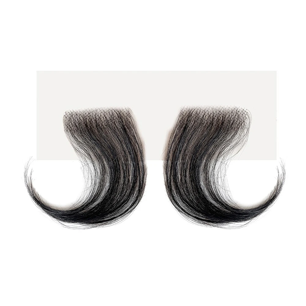 קצוות השיער העליון שוויצרי HD תחרה התינוק שיער פסים לשימוש חוזר בלתי נראה תחרה השיער לנשים, שחור טבעי, צבע - 3
