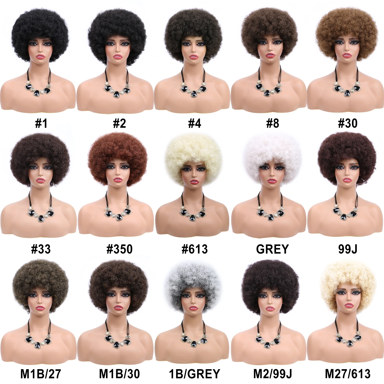 קצר Glueless טמפרטורה גבוהה שיער אפרו קינקי מתולתל פאה עם פוני לנשים שחורות בלונדינית טבעי סינטטי Cosplay פאות - 4