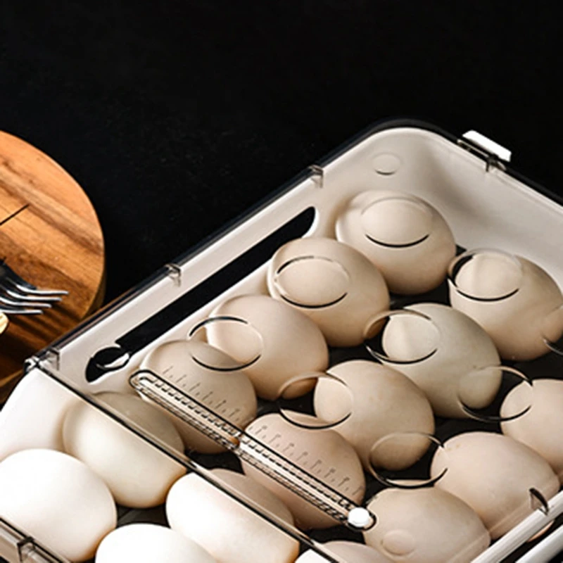 רול אוטומטי שקוף ביצה מגש תיבת אחסון מתקן הולדר ביצה סקלטר - 3