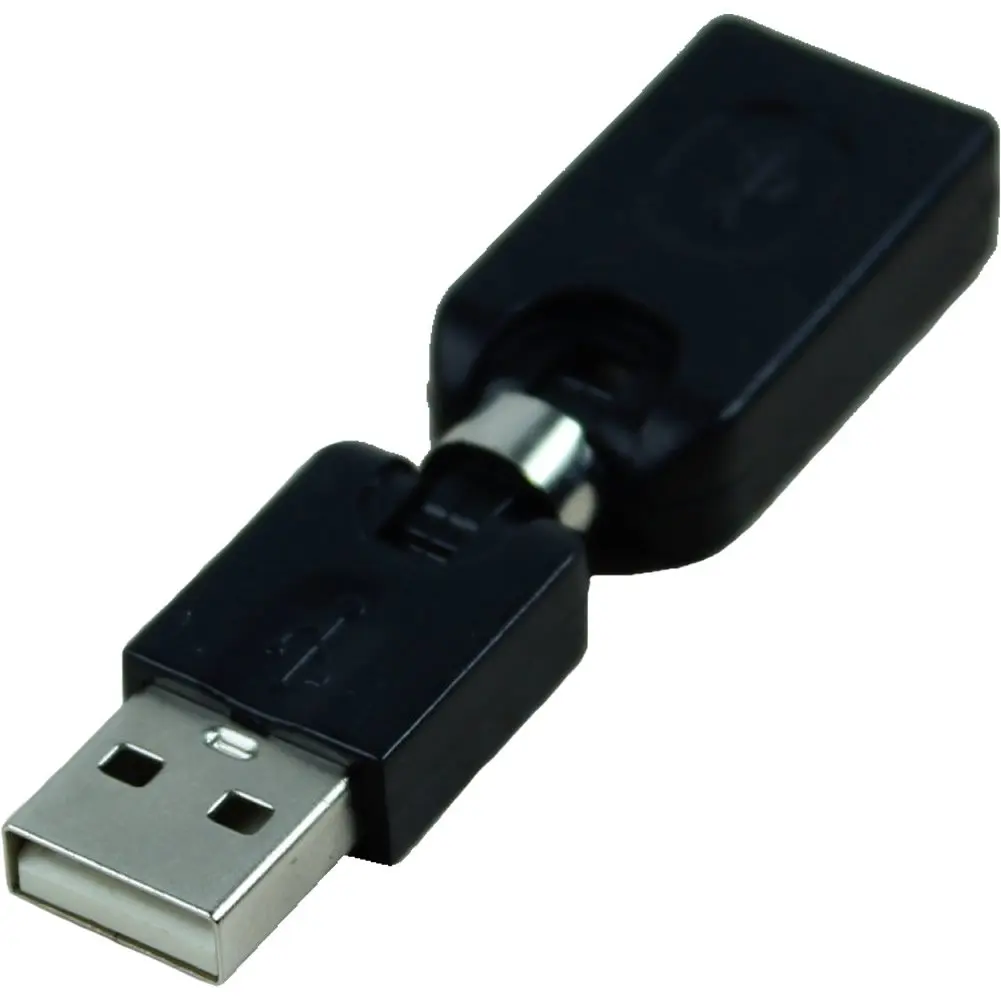 שחור USB 2.0 זכר USB נקבה 360 תואר סיבוב זווית מתאם הרחבת - 0