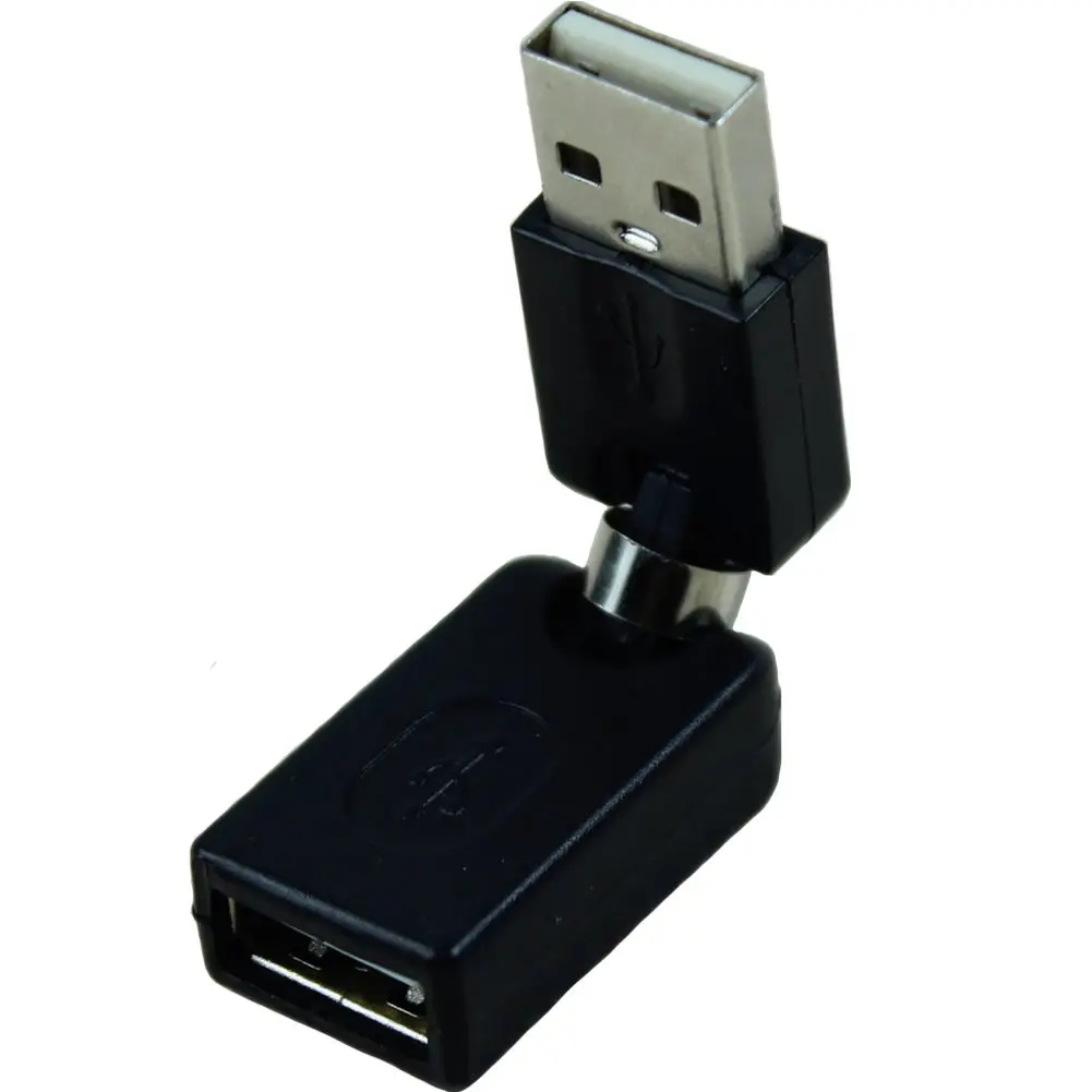 שחור USB 2.0 זכר USB נקבה 360 תואר סיבוב זווית מתאם הרחבת - 1