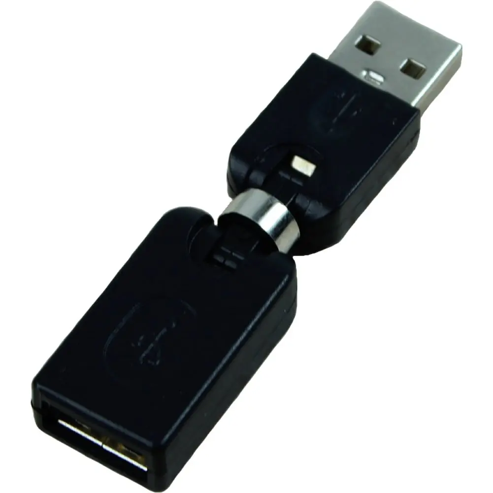 שחור USB 2.0 זכר USB נקבה 360 תואר סיבוב זווית מתאם הרחבת - 3
