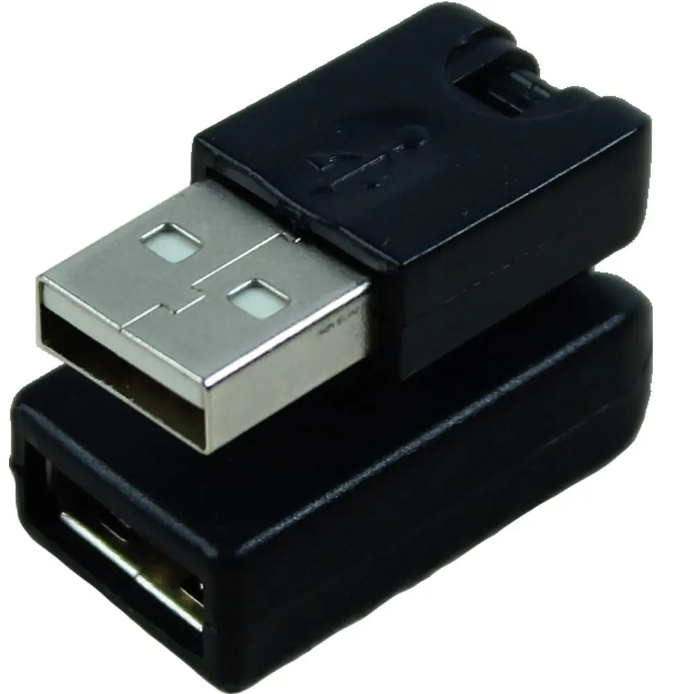 שחור USB 2.0 זכר USB נקבה 360 תואר סיבוב זווית מתאם הרחבת - 4