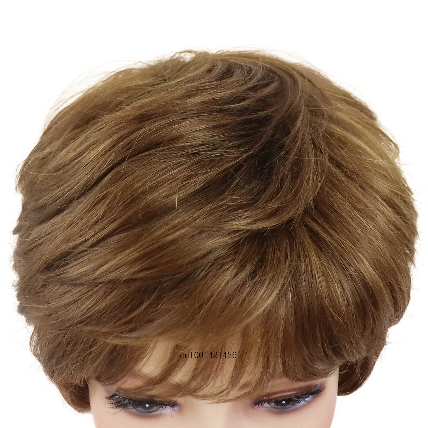 שיער סינתטי קצר פיות קיצוץ פאות עבור נשים טבעי תסרוקות חום פאה עם פוני אופנתי אמא הפאה מתנות זקנה תחפושת - 2