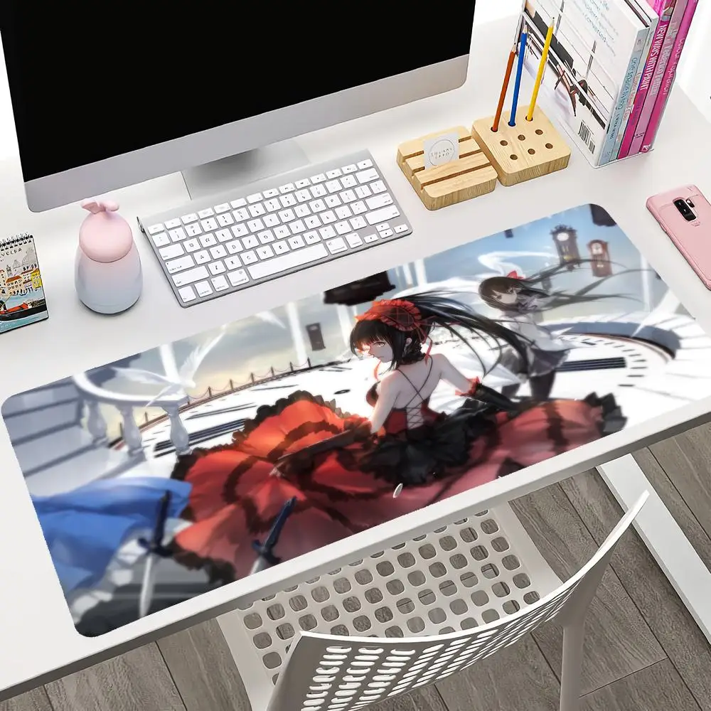 תאריך חי Tokisaki Kurumi Mousepad גדולה המשחקים משטח עכבר LockEdge מעובה מקלדת מחשב שולחן שולחן מחצלת - 1