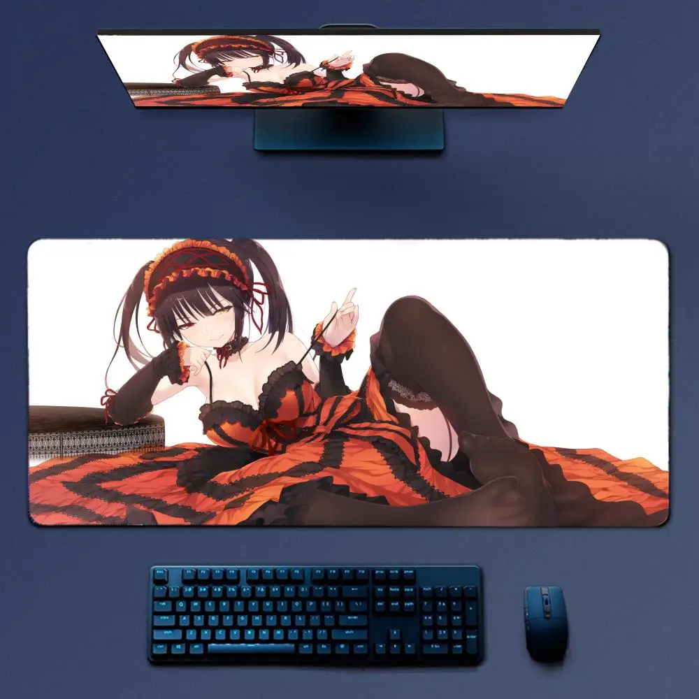 תאריך חי Tokisaki Kurumi Mousepad גדולה המשחקים משטח עכבר LockEdge מעובה מקלדת מחשב שולחן שולחן מחצלת - 5