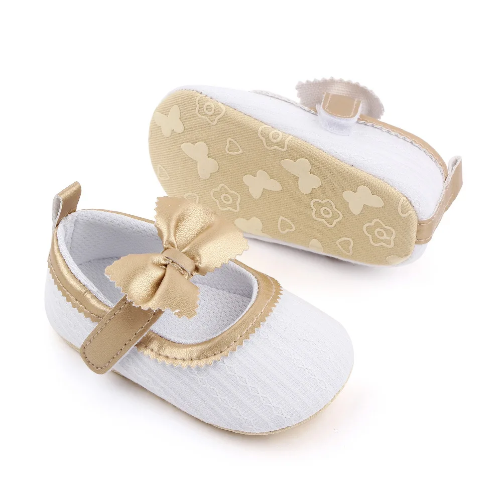 תינוק חמוד קשת הנסיכה נעליים מוצק צבע רך התחתונה הראשון נעלי פעוט 0-18 חודשים התינוק הנולד נעליים ילדה - 3