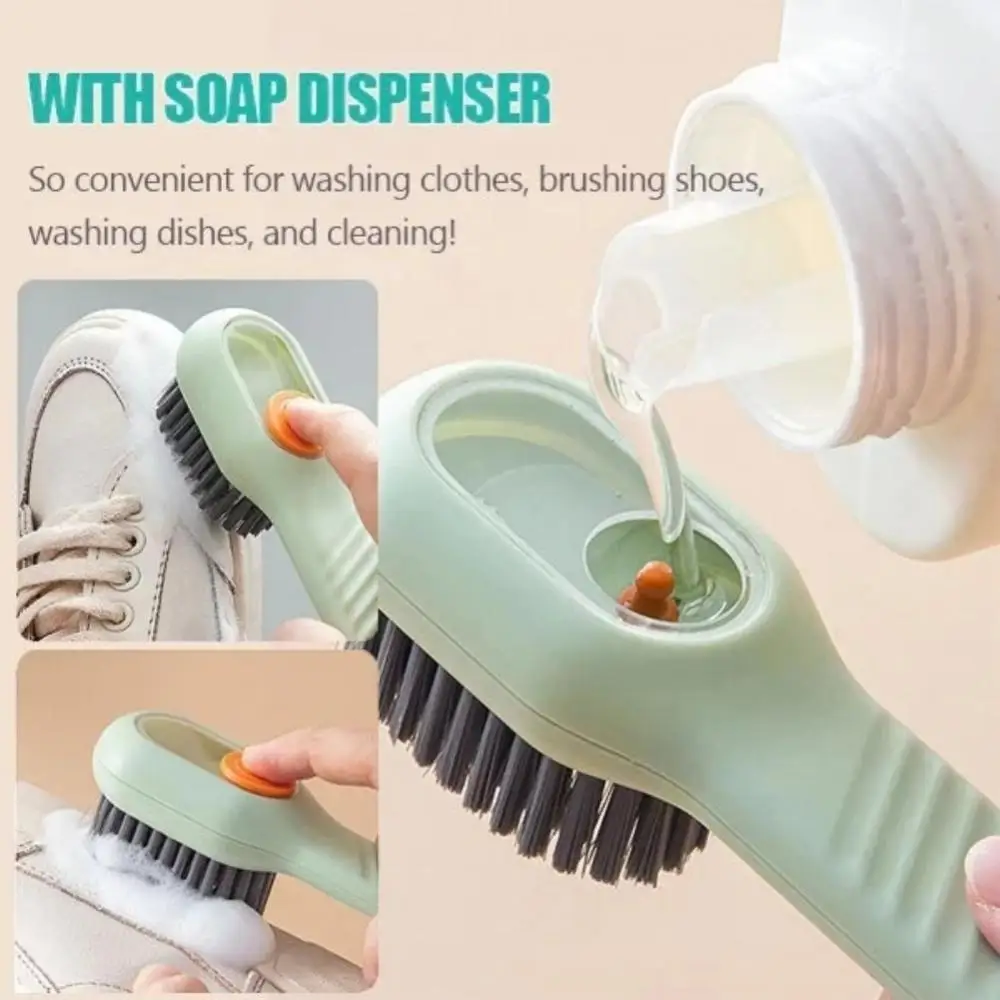 תכליתי אוטומטי לסבון נוזלי הוספת הנעל מברשת זיפים רכים בגדים מברשת בגדים לוח מברשת Soap Dispenser מברשת - 5